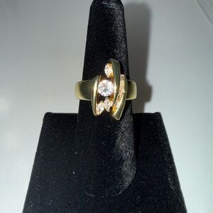 Moissanite art deco ring